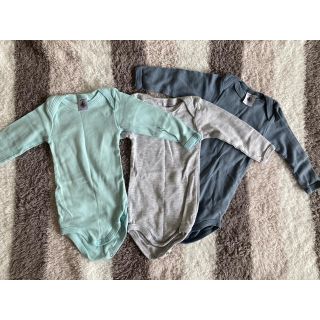 プチバトー(PETIT BATEAU)のプチバトー　長袖　肌着　3枚セット(ロンパース)