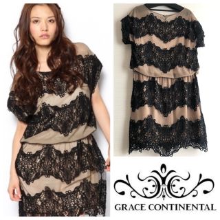 グレースコンチネンタル(GRACE CONTINENTAL)の新品未使用♡レースメッシュワンピース(ひざ丈ワンピース)