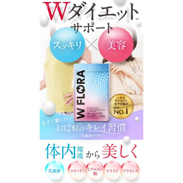 W FLORA（ダブルフローラ） 乳酸菌サプリ コスメ/美容のダイエット(ダイエット食品)の商品写真