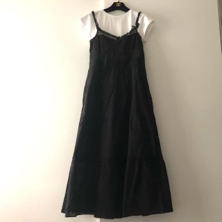 ジルスチュアート(JILLSTUART)の美品☆JILLSTUART☆可愛いマキシ丈ジャンスカ☆ブラック(ロングワンピース/マキシワンピース)