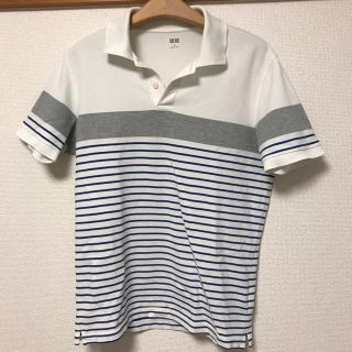 ユニクロ(UNIQLO)のユニクロ　ポロシャツ　M ボーダー(ポロシャツ)