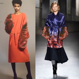 ドリスヴァンノッテン(DRIES VAN NOTEN)の2019AW☆ドリヴァンノッテン☆フェイクファーストールジャケット(ストール/パシュミナ)