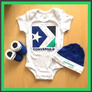 コンバース(CONVERSE)の最終値下げ！！新品未使用☆【コンバース】ベビー ３点セット ♪(ロンパース)