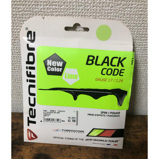 【新品】ブラックコード1.24 ライム　テクニファイバー(テニス)