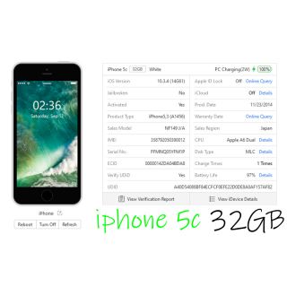 アイフォーン(iPhone)の【完動品】iPhone 5c White 32GB au(スマートフォン本体)