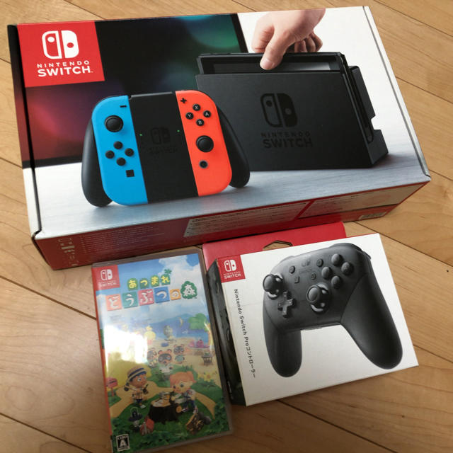 Nintendo Switch(ニンテンドースイッチ)のニンテンドースイッチ本体・コントローラー・あつまれどうぶつの森 エンタメ/ホビーのゲームソフト/ゲーム機本体(家庭用ゲーム機本体)の商品写真