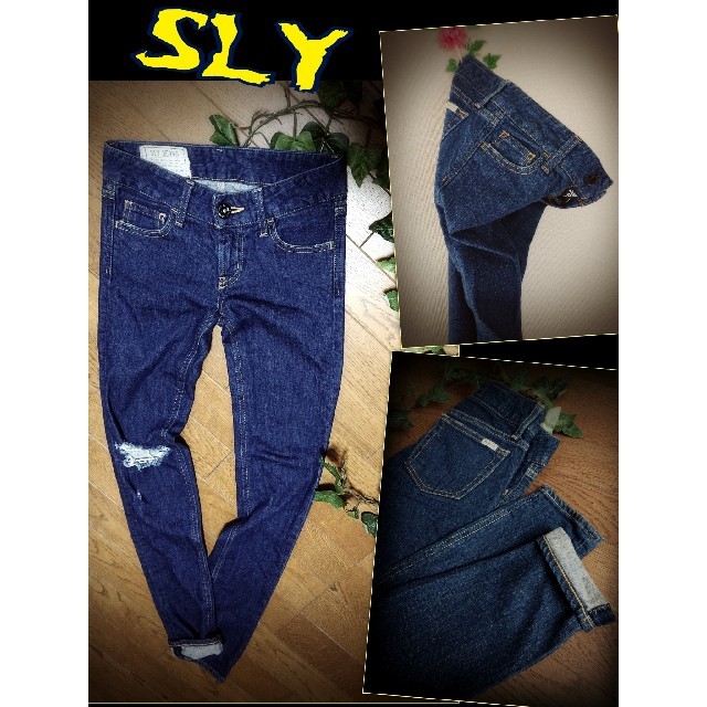 SLY(スライ)のSLYダメージスキニーデニム23インチ股上浅い ストレッチ レディースのパンツ(スキニーパンツ)の商品写真