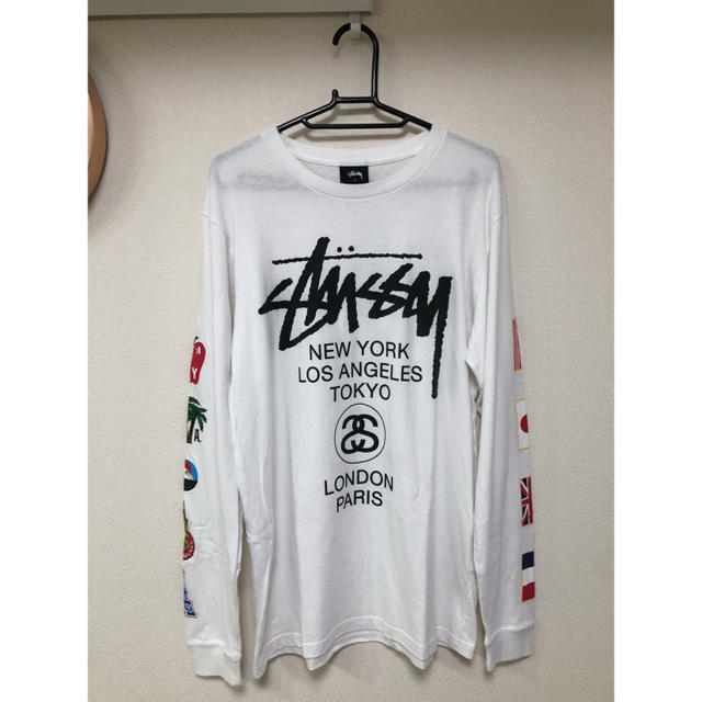 stussystussy White ロンＴ - Tシャツ/カットソー(七分/長袖)