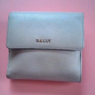 バリー／BALLY 財布 ウォレット レディース 女性 女性用レザー 革 本革 グレー 灰色  ベルトホック留め 二つ折り 小銭入れあり