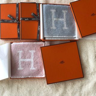 エルメス(Hermes)の(大人気)エルメス ハンドタオル ブループレゼントに最適 (ハンカチ)