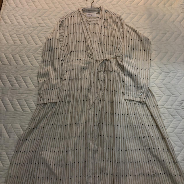 Khadi and Co. /ローブドレス  stripe×花型ドット