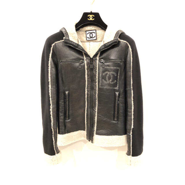 SEAL限定商品】 ムートン CHANEL - CHANEL レザー コート ブルゾン