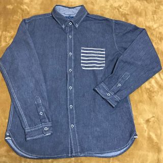 マックハウス(Mac-House)のnavy 長袖デニム風シャツボタンダウンXL(シャツ)