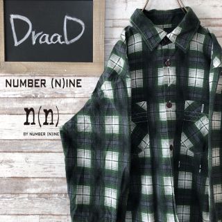 ナンバーナイン(NUMBER (N)INE)の【古着】ナンバーナイン パターンチェック ネルシャツ グリーン M(シャツ)