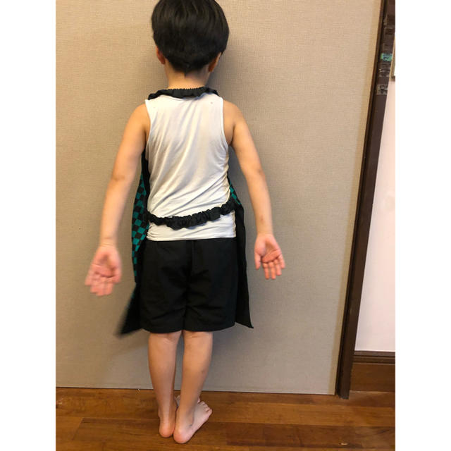 「「受付中です」ハンドメイド　たんじろう　カラーのエプロン キッズ/ベビー/マタニティのキッズ服男の子用(90cm~)(その他)の商品写真