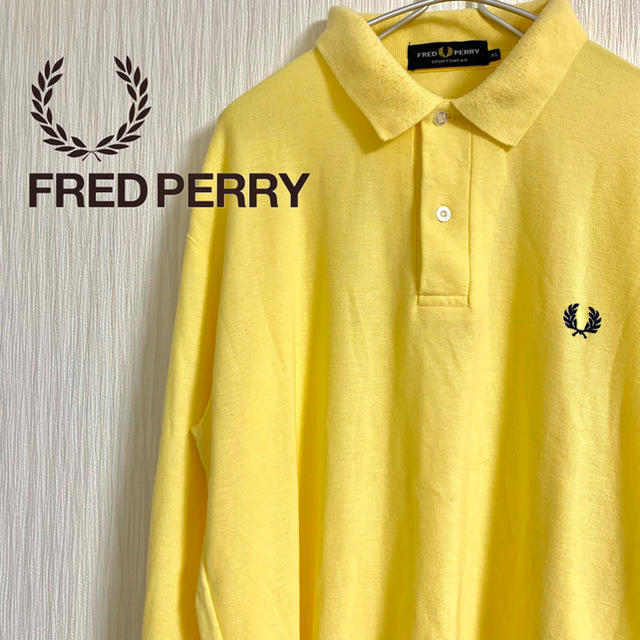 FRED PERRY(フレッドペリー)のフレッドペリー　刺繍ワンポイントロゴ　長袖ポロシャツ　イエロー メンズのトップス(ポロシャツ)の商品写真