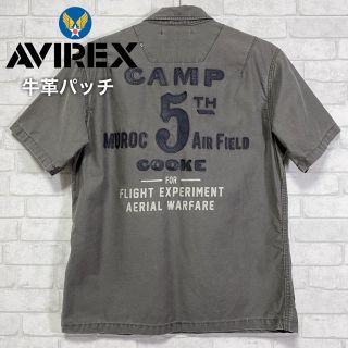 アヴィレックス(AVIREX)の【AVIREX】アヴィレックス レザーパッチ 牛革 ミリタリーシャツ/Mサイズ(シャツ)