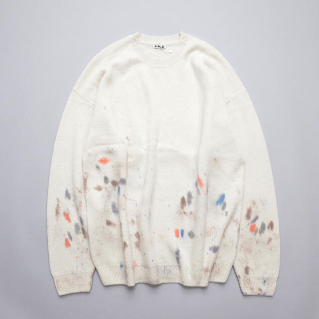 オーラリー White Baby Cashmere Hand Painted