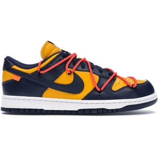 ナイキ(NIKE)のOff White Nike Dunk Low Michigan 紺黄 27cm(スニーカー)