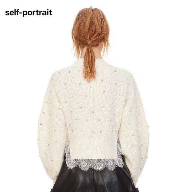 SELF PORTRAIT(セルフポートレイト)の❤️ 正規品 【2020 秋新作】Selfportrait新品綺麗 白セーター レディースのトップス(ニット/セーター)の商品写真