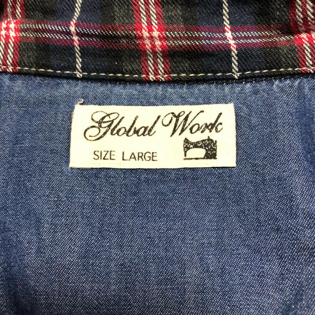 GLOBAL WORK(グローバルワーク)のメンズデニムチェックシャツ メンズのトップス(シャツ)の商品写真
