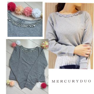 マーキュリーデュオ(MERCURYDUO)の♡新品♡ビジューカットソー♡マーキュリー(カットソー(長袖/七分))