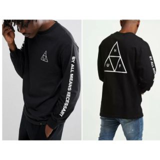 ハフ(HUF)のHUF ロングTシャツ トライアングル triangle L 黒　ハフ(Tシャツ/カットソー(七分/長袖))