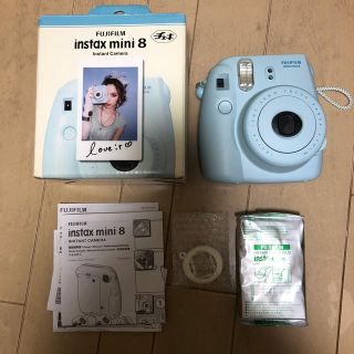 フジフイルム(富士フイルム)のチェキカメラ　ブルー(フィルムカメラ)