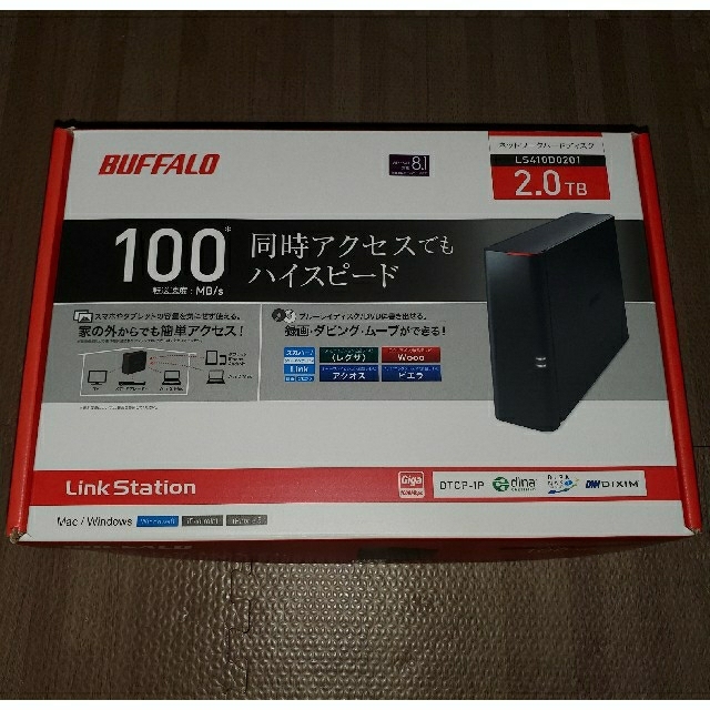 Buffalo(バッファロー)のNAS HDD 2TB Buffalo LS410D0201 スマホ/家電/カメラのPC/タブレット(PC周辺機器)の商品写真