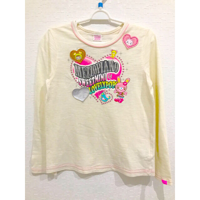 mezzo piano(メゾピアノ)の★ frmjpn様 専用 ★メゾピアノ ロゴ入り Tシャツ 2枚セット キッズ/ベビー/マタニティのキッズ服女の子用(90cm~)(Tシャツ/カットソー)の商品写真