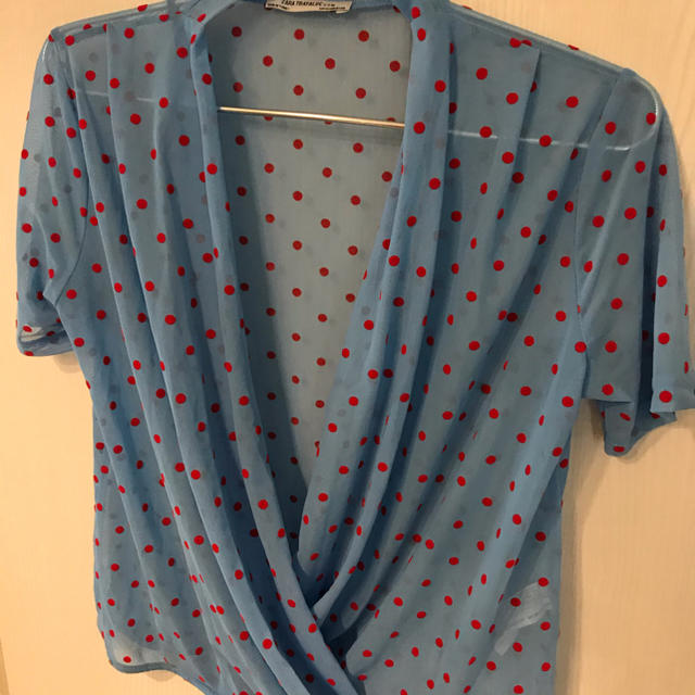 ZARA(ザラ)のZARA ドット　シースルー　トップス レディースのトップス(Tシャツ(半袖/袖なし))の商品写真