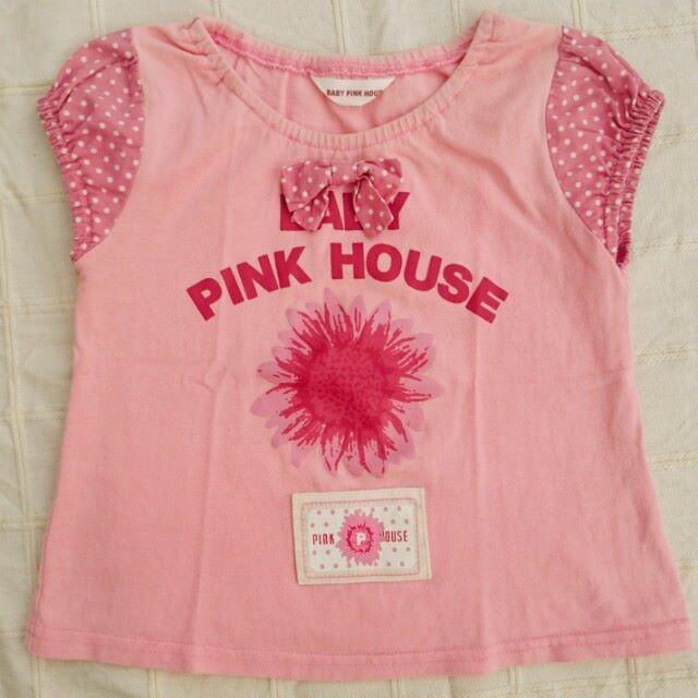 PINK HOUSE(ピンクハウス)の80　BABY PINK HOUSE　花柄プリント　半袖Ｔシャツ キッズ/ベビー/マタニティのベビー服(~85cm)(Ｔシャツ)の商品写真