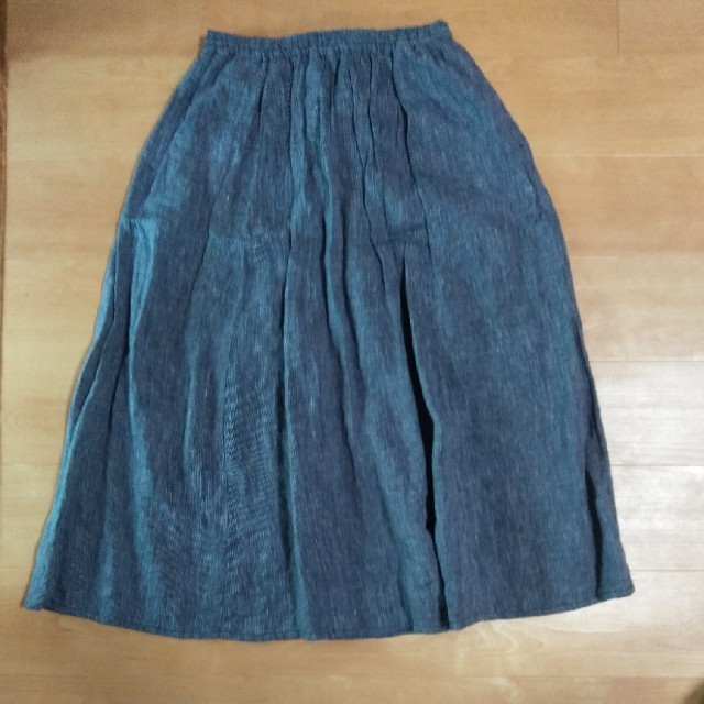 MUJI (無印良品)(ムジルシリョウヒン)の無印良品　リネン　ロングスカート　L レディースのスカート(ロングスカート)の商品写真