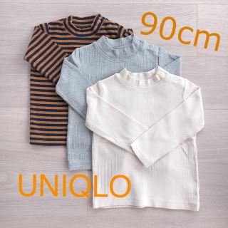 ユニクロ(UNIQLO)のUNIQLO ユニクロ　女の子 90cm  長袖カットソー　色違い　3枚セット(Tシャツ/カットソー)