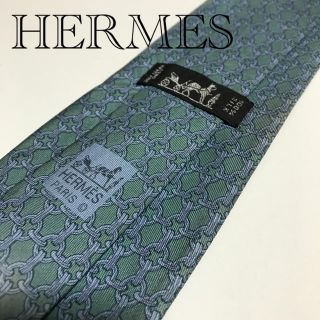 エルメス(Hermes)のエルメスシルクネクタイ　ライトグリーン(ネクタイ)