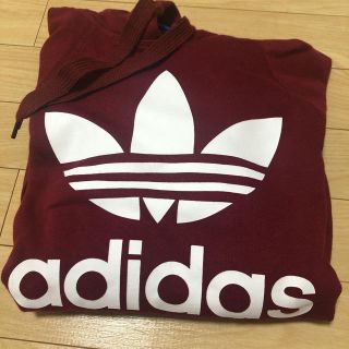 アディダス(adidas)の◎値下げ可◎ adidas パーカー　秋冬/裏起毛/ボルドー/女性向けサイズ(パーカー)