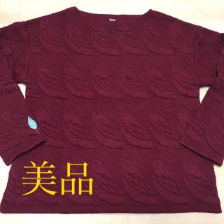 グラニフ(Design Tshirts Store graniph)のgraniph ボルドー秋トップス　鳥　美品(カットソー(長袖/七分))