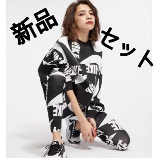 ナイキ(NIKE)の新品ナイキ スポーツウェア ウィメンズ プリント レギンスとフリース スウェット(トレーナー/スウェット)