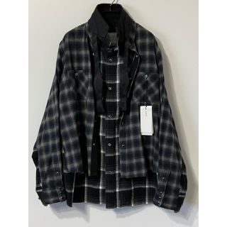 サカイ(sacai)のR2）SACAI 　20ss  ハイブリッド　チェック　シャツ　3　綾野剛(シャツ)