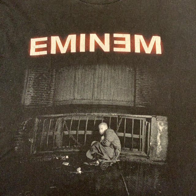 EMINEM RAP TEE ブラック/L HELL VNTG レディースのトップス(Tシャツ(半袖/袖なし))の商品写真