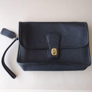 コーチ(COACH)のCOACHセカンドバッグ  黒レザー(セカンドバッグ/クラッチバッグ)