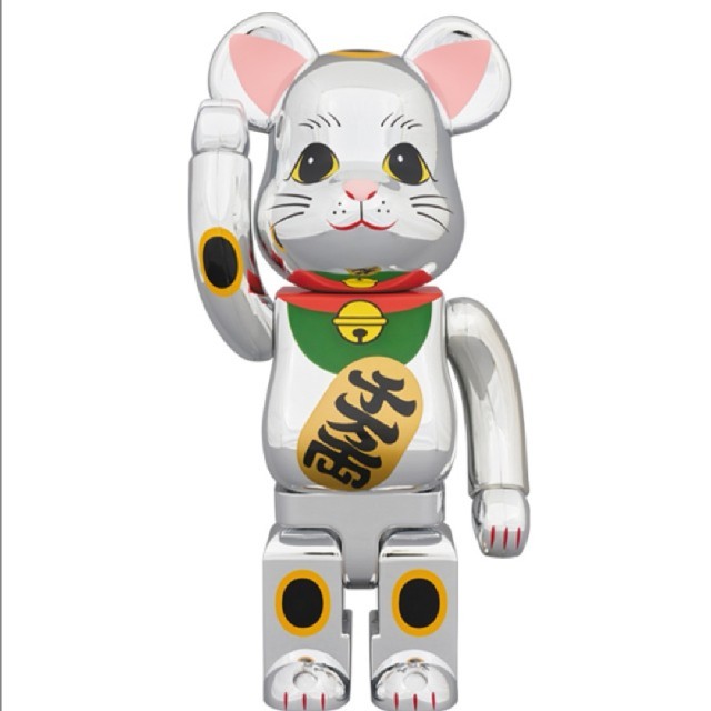 MEDICOM TOY(メディコムトイ)のBE@RBRICK 招き猫銀メッキ参 400％ 千万両 エンタメ/ホビーのおもちゃ/ぬいぐるみ(キャラクターグッズ)の商品写真