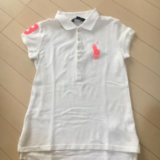 ポロラルフローレン(POLO RALPH LAUREN)のポロ　ラルフローレン  白　ピンクロゴ　140(Tシャツ/カットソー)