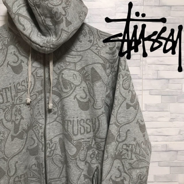 stussy ステューシー パーカー 90s 総柄 奇抜 定番 人気