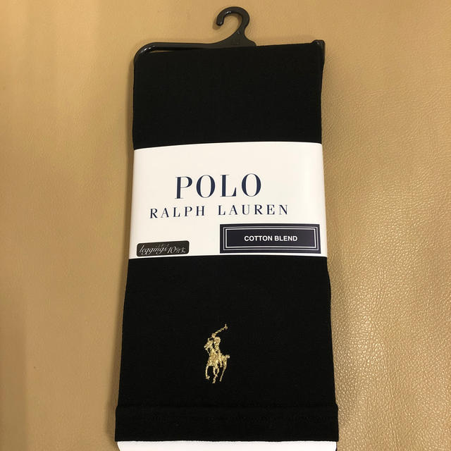 POLO RALPH LAUREN(ポロラルフローレン)の新品　レディース  ポロラルフローレン　10分丈黒綿混レギンス　M〜L寸　日本製 レディースのレッグウェア(レギンス/スパッツ)の商品写真