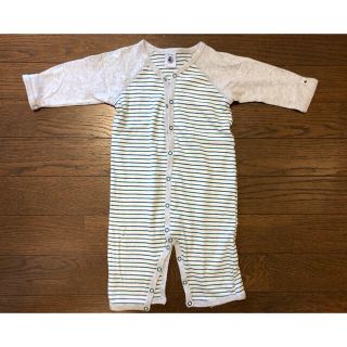 プチバトー(PETIT BATEAU)のプチバトー　ロンパース　6M67㎝　日本サイズ60から70(ロンパース)