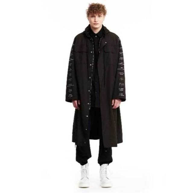 Ann Demeulemeester(アンドゥムルメステール)の新品CONCEPTS D' ODEURロゴスリーブモッズコートＸＳ メンズのジャケット/アウター(モッズコート)の商品写真