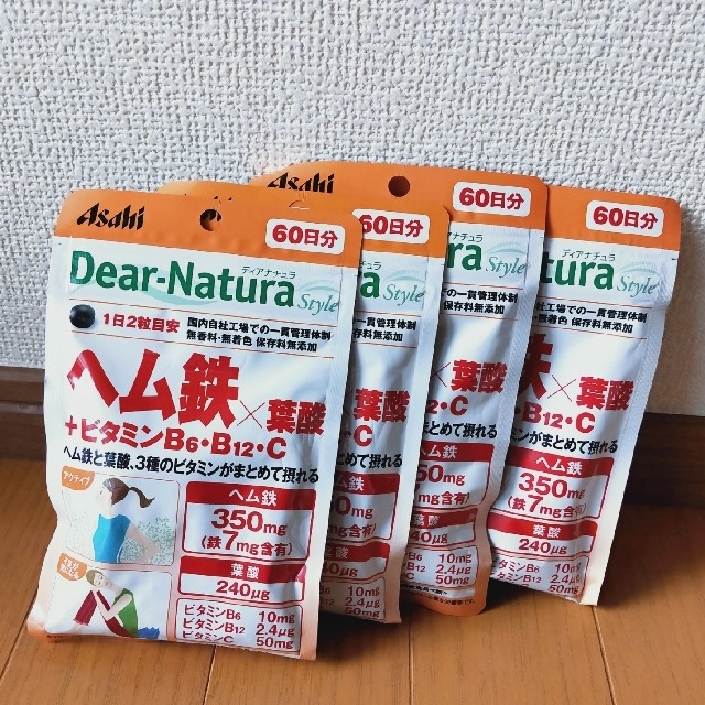 アサヒ(アサヒ)のヘム鉄×葉酸＋ビタミンB６•B12•C 食品/飲料/酒の健康食品(その他)の商品写真