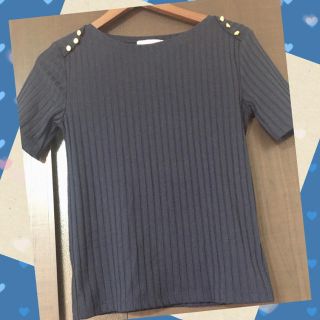 イッツデモ(ITS'DEMO)のお値下げ！ネイビー　リブT(Tシャツ(半袖/袖なし))