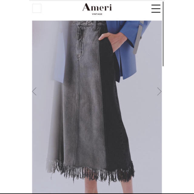 Ameri VINTAGE(アメリヴィンテージ)のAmeri VINTAGE   RAGGED DENIM SKIRT   レディースのスカート(ロングスカート)の商品写真